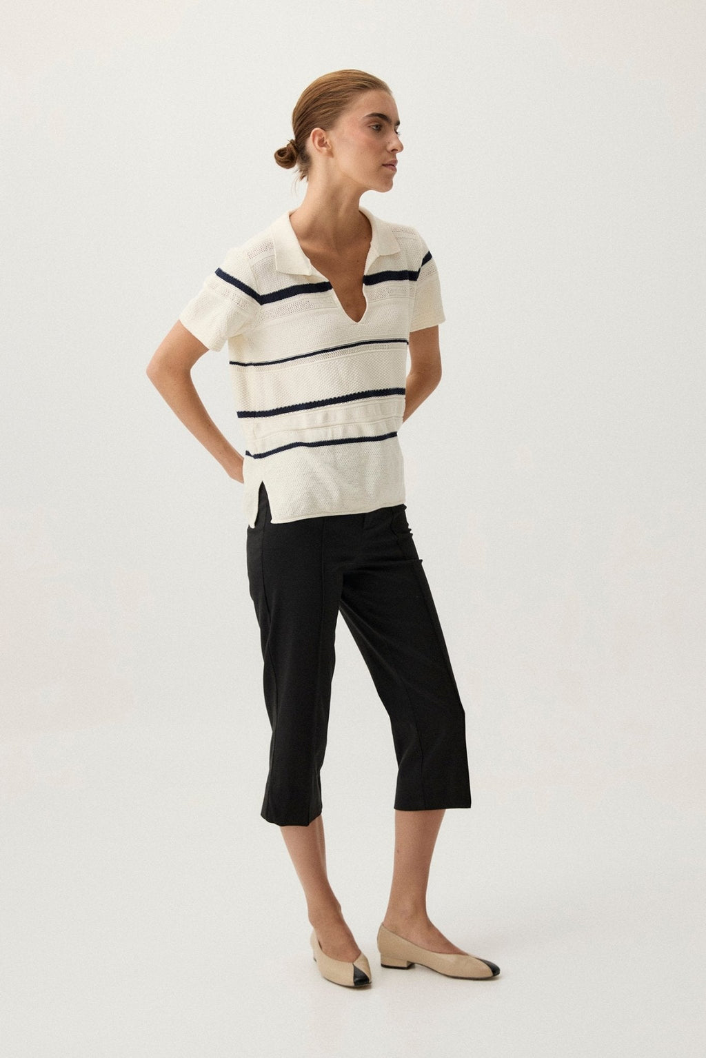Teresa Ibáñez - Polo Rayas Beige