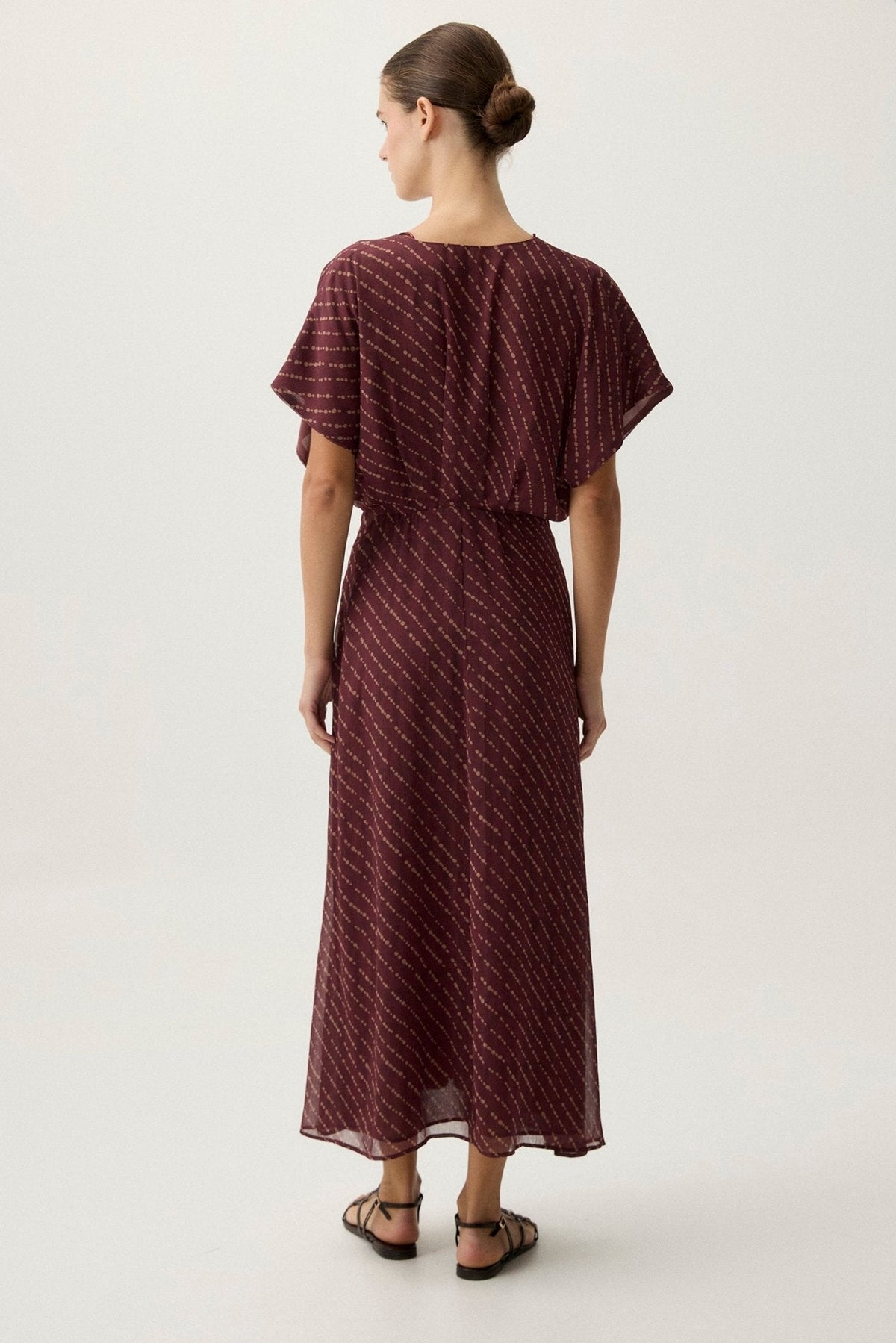 Mercedes Jiménez - Vestido Estampado Teja